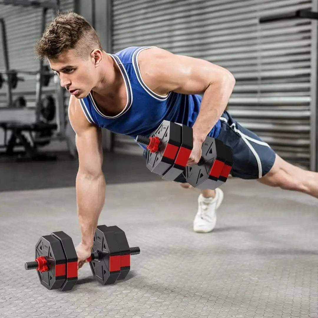 Adjustable Dumbbell To Barbell Fitness 44 Pound Set