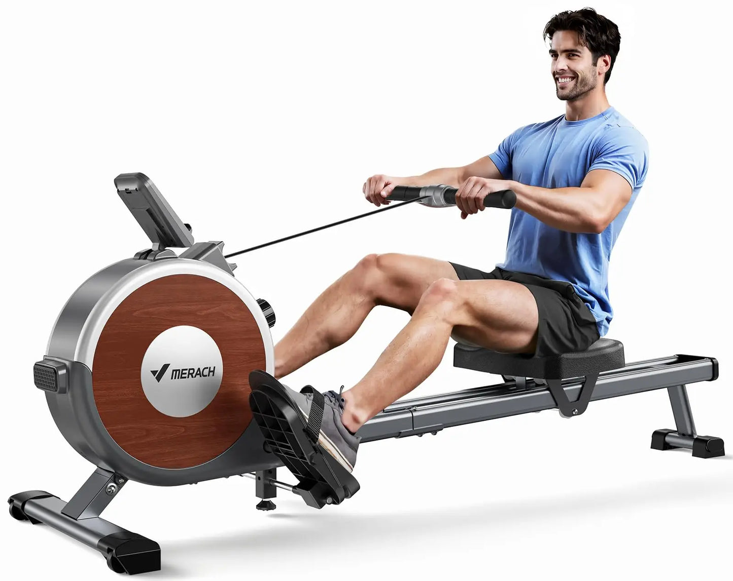 Merach Quiet Magnetic Rowing Machine With Dual Slide Rail