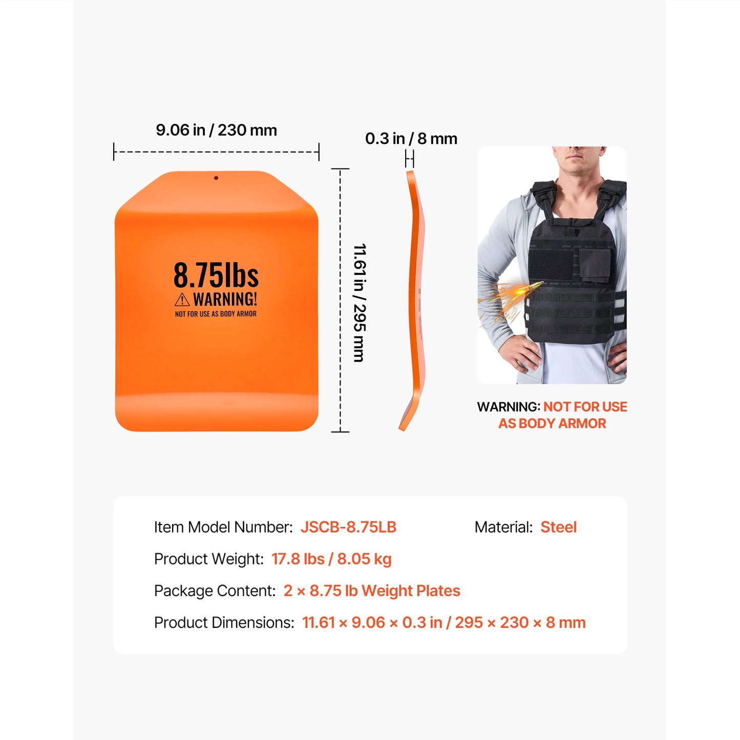 SucceBuy Curved Steel Weight Vest Plates For Strength And Endurance Training