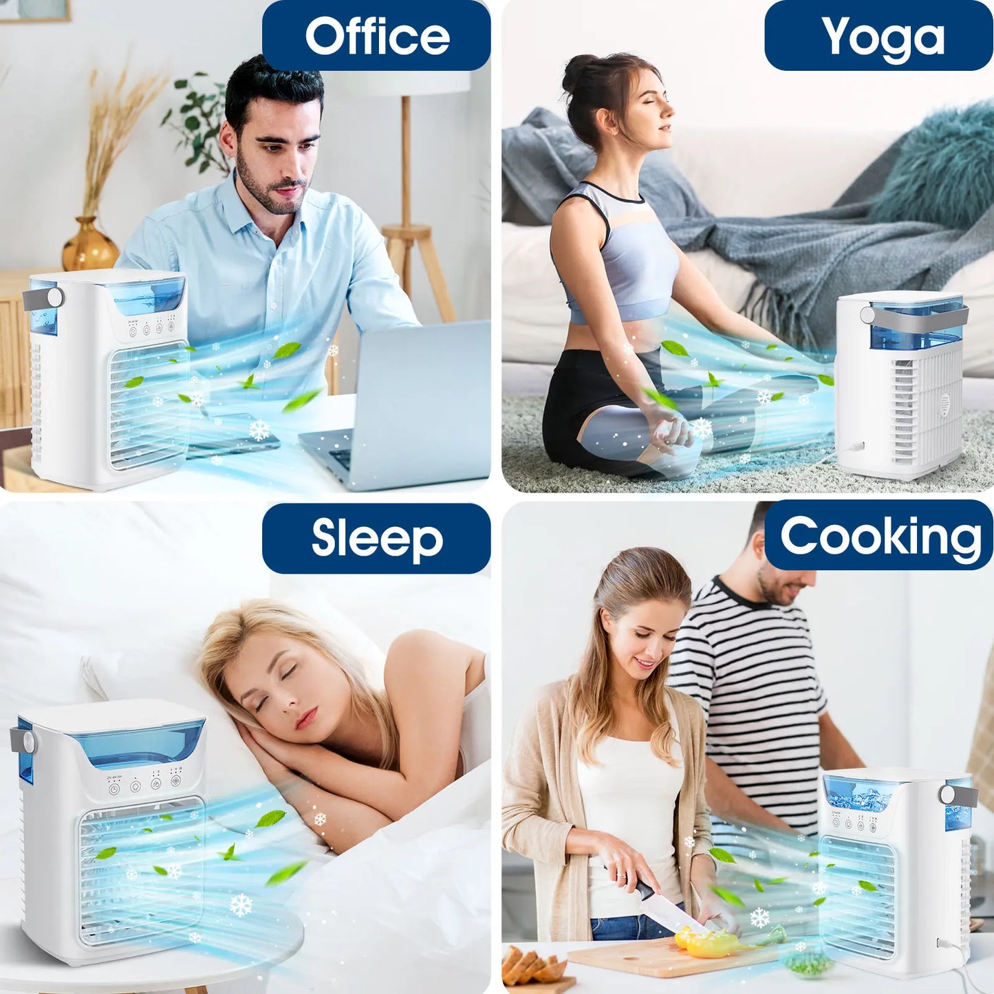 AFDEAL Portable Desktop Humidifier Fan Cooling Water Tank For Bedroom