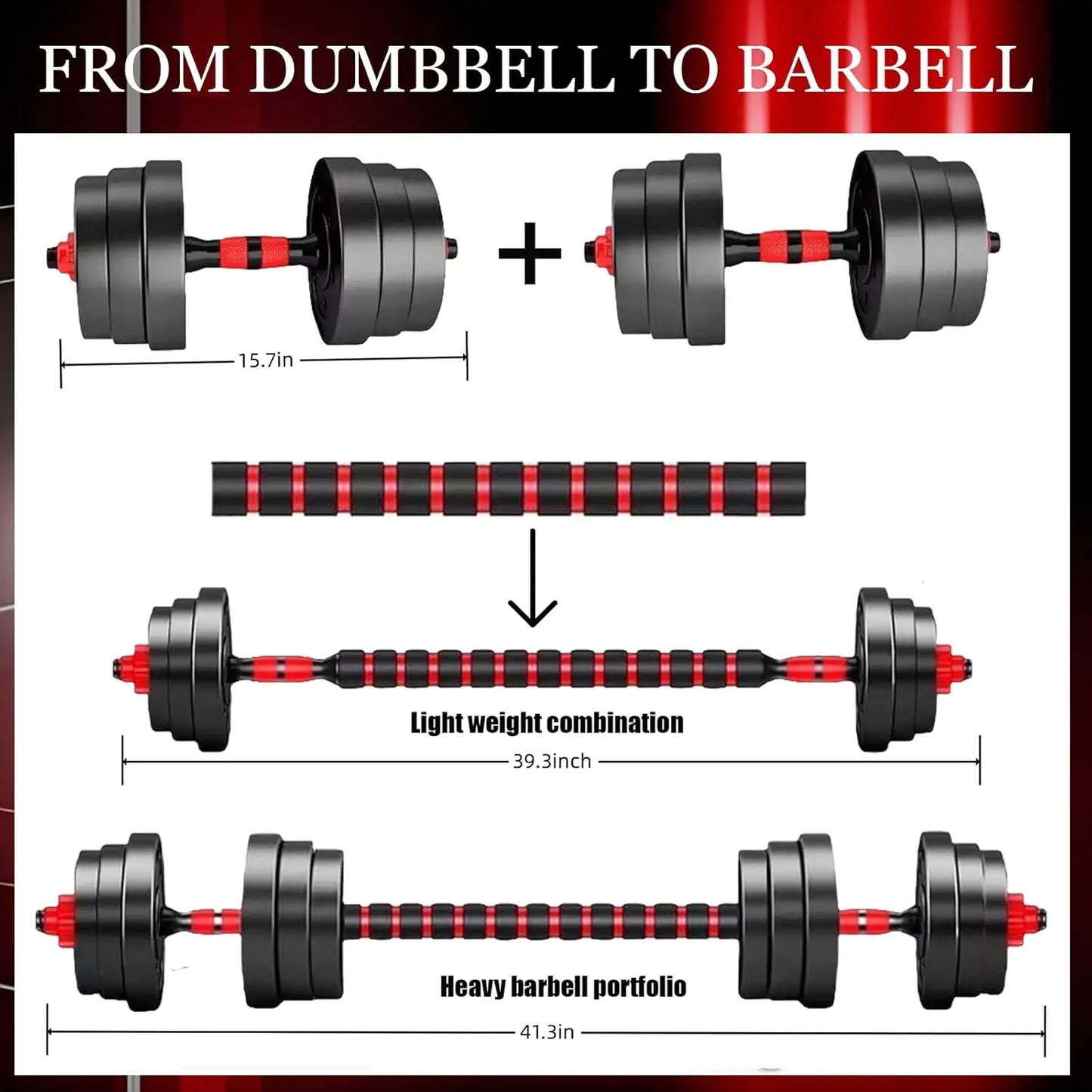 Adjustable Dumbbell Set for Home Fitness Weight Training 3 In 1