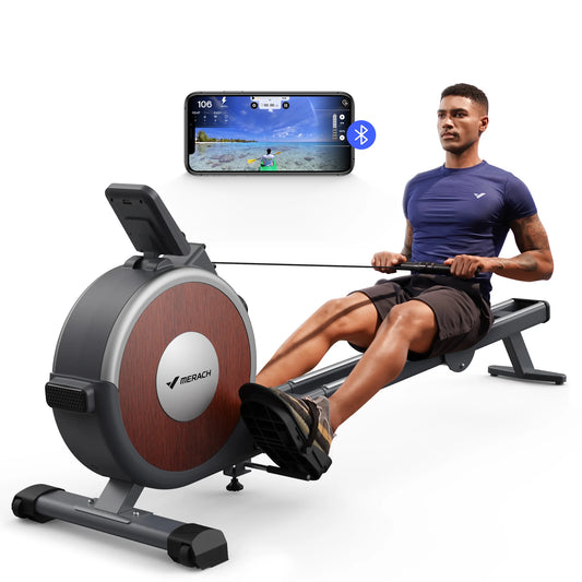 Merach Quiet Magnetic Rowing Machine With Dual Slide Rail