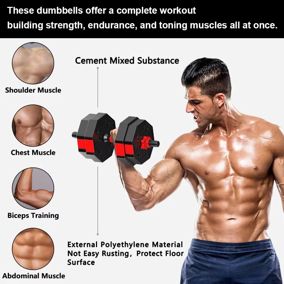 Home Gym Adjustable Dumbbell And Barbell Strength Training Set