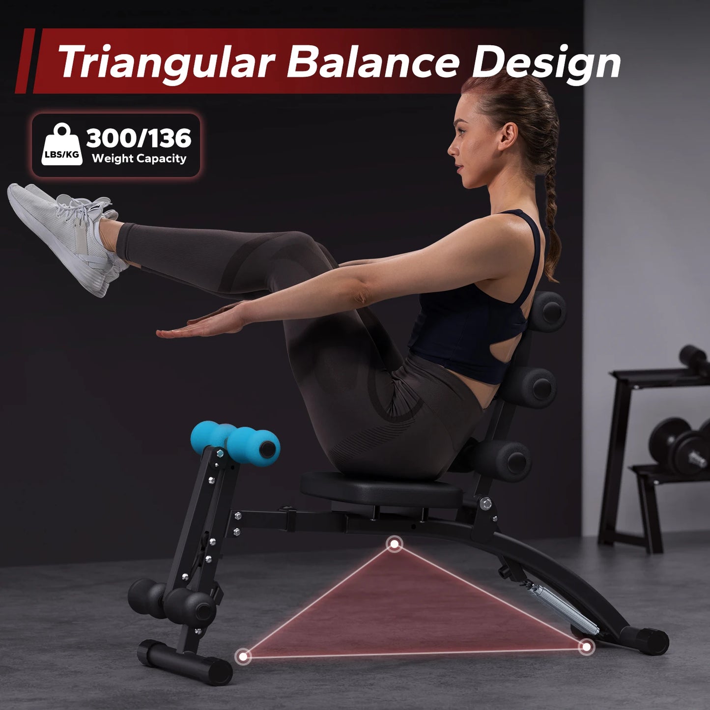 Merach Adjustable Ab Trainer Multi Functional Sit Up Bench Home