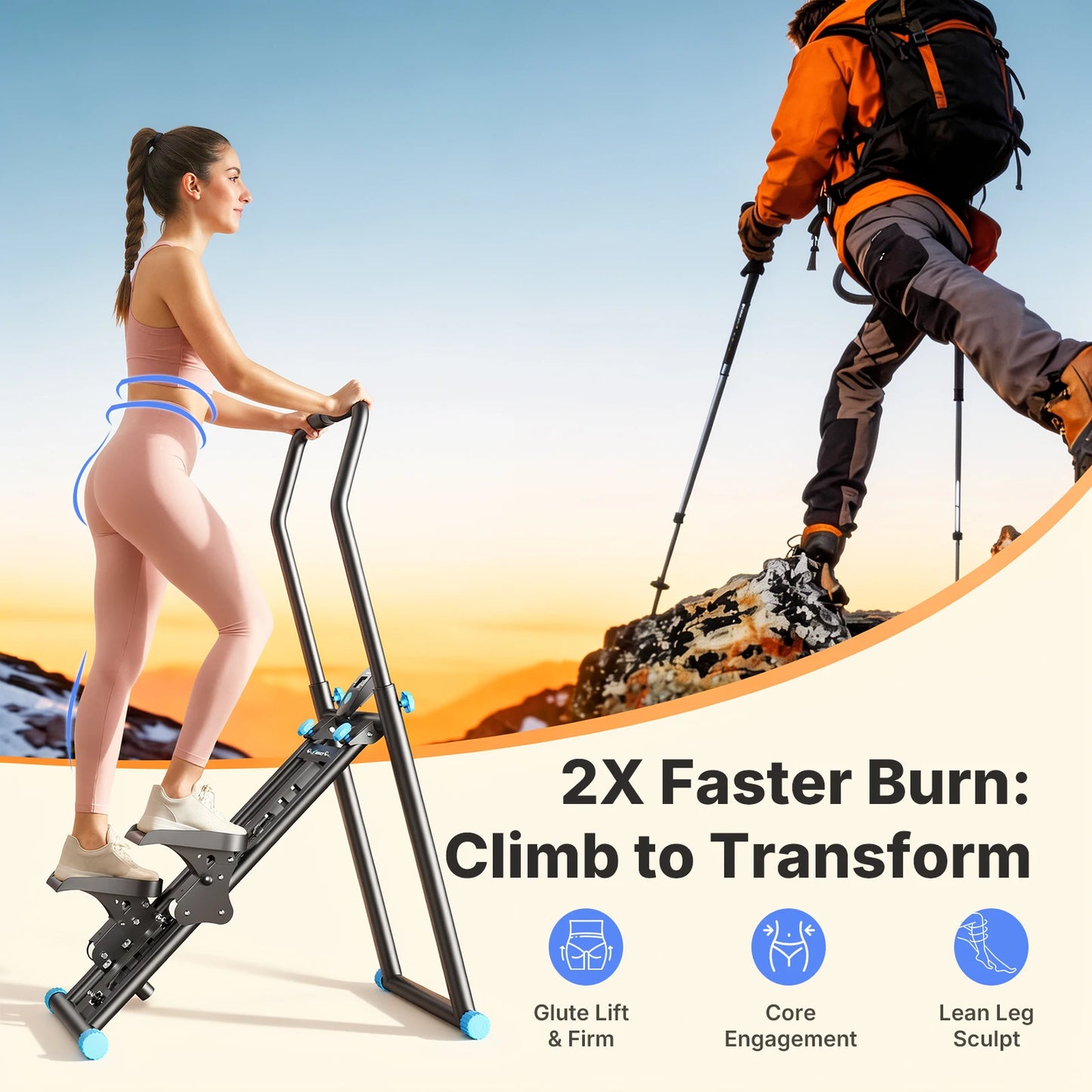 Merach Adjustable Stair Stepper Foldable Full Body Exercise Machine