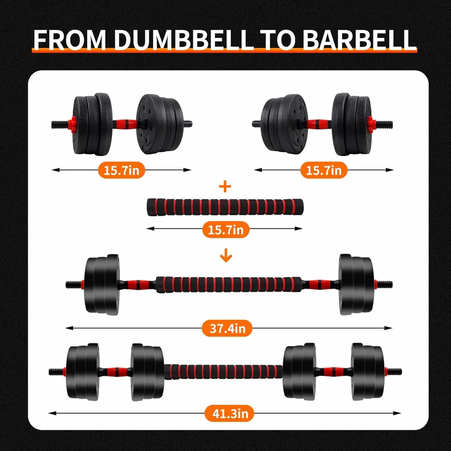 Adjustable Dumbbell Barbell Set For Home Gym Fitness Strength Training