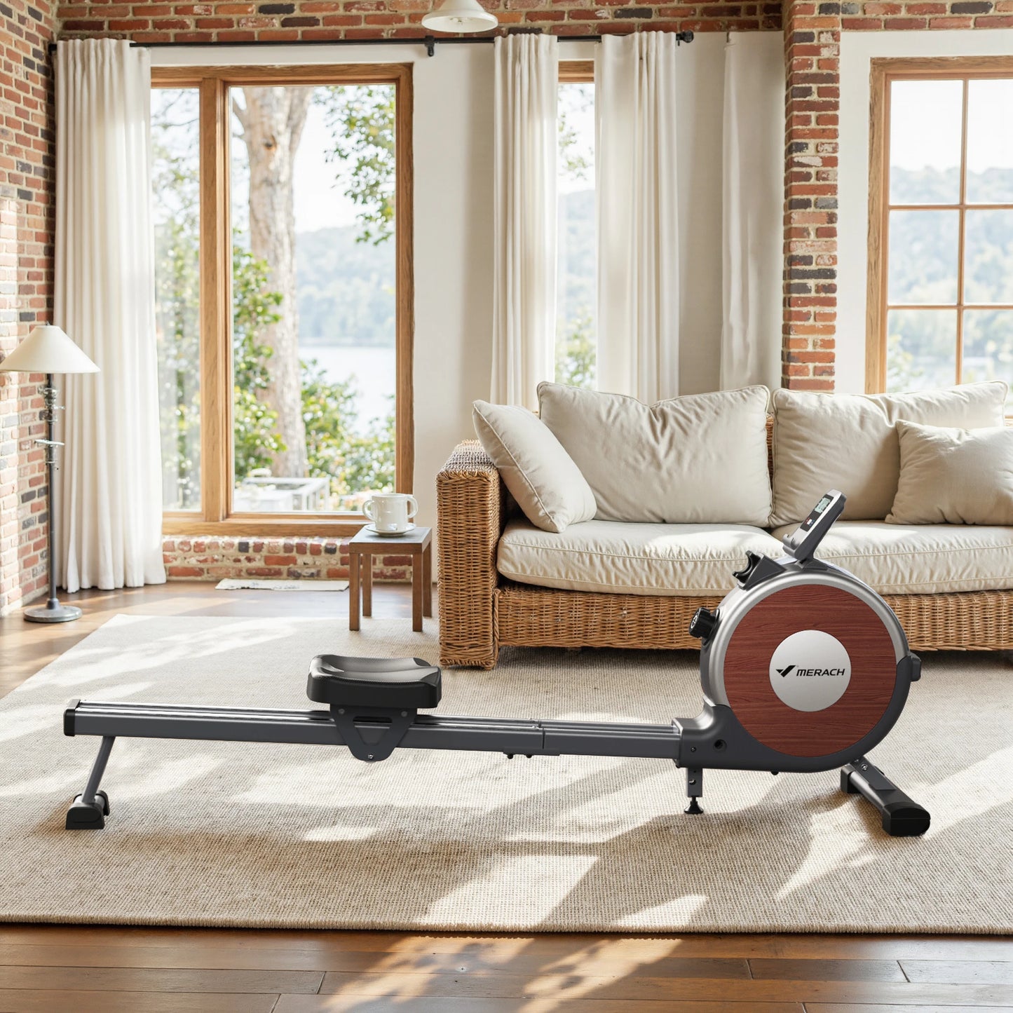 Merach Magnetic Rowing Machine With Bluetooth And Dual Rail