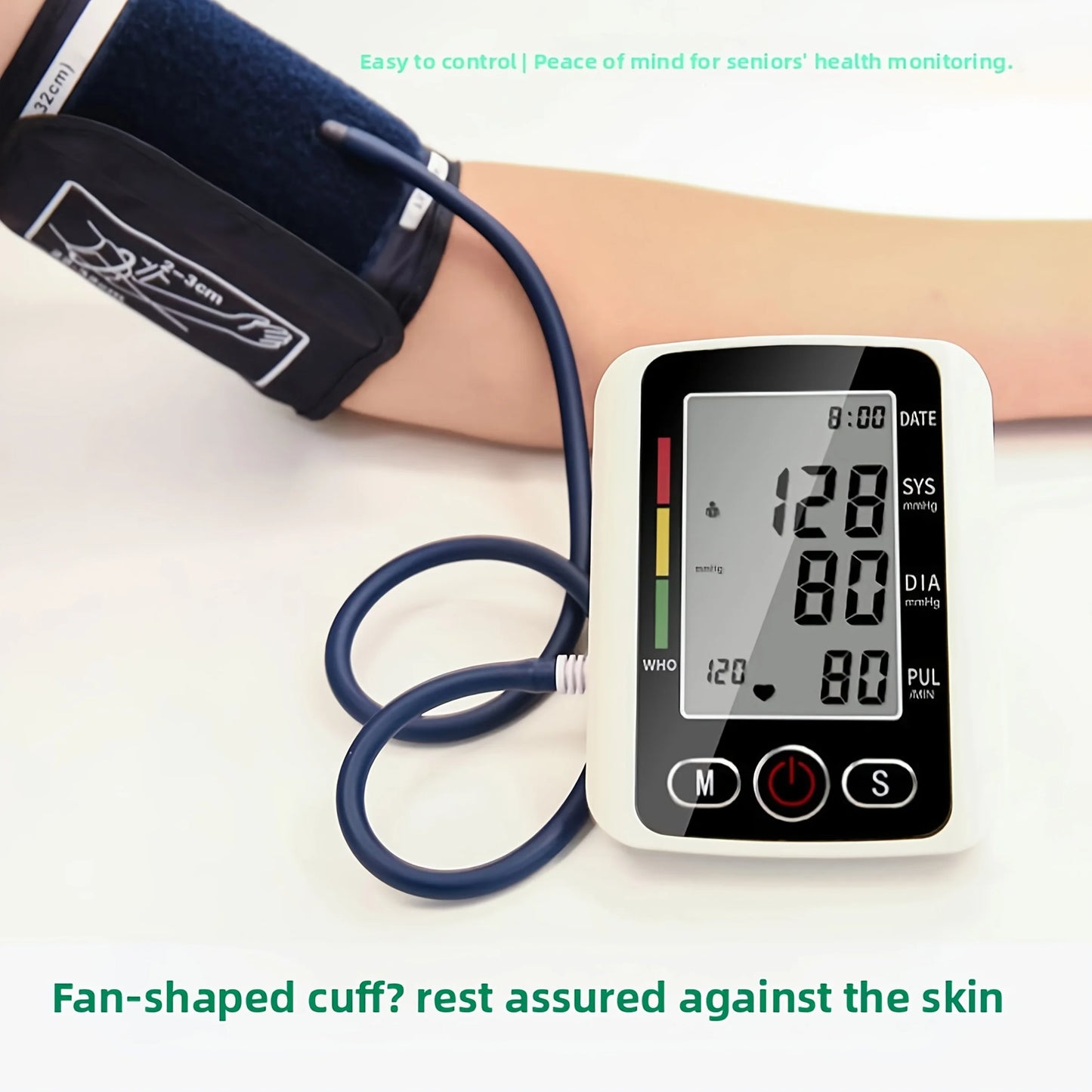 Automatic Upper Arm Blood Pressure Monitor Voice Broadcast Heart Rate