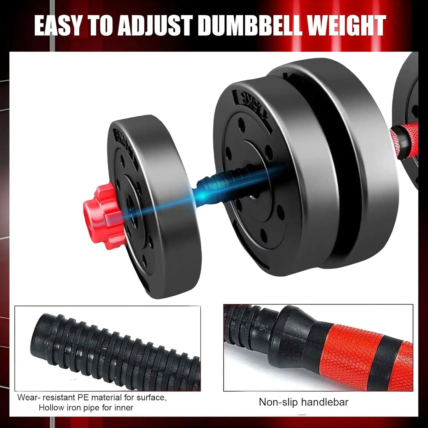Adjustable Dumbbell Set for Home Fitness Weight Training 3 In 1