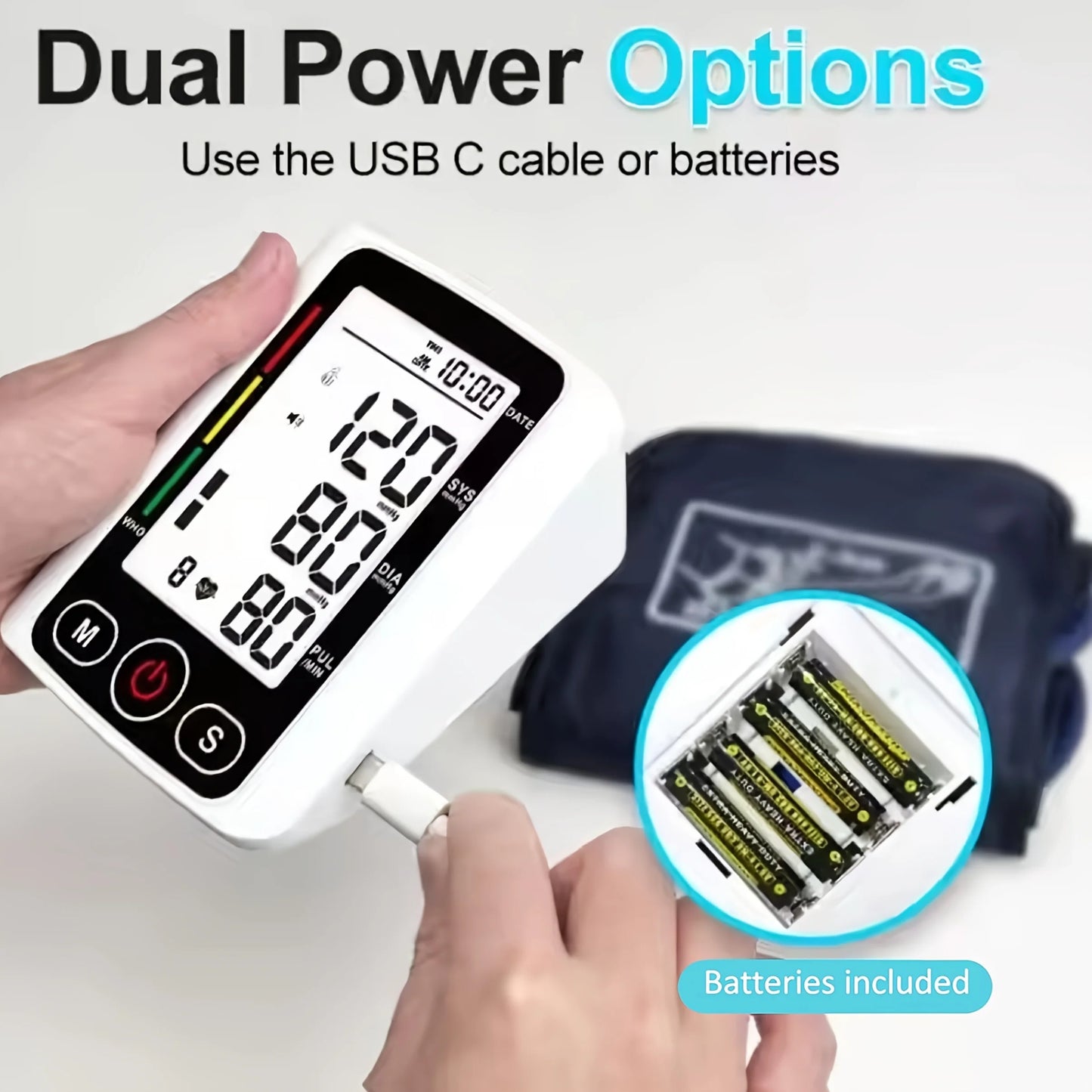 Automatic Upper Arm Blood Pressure Monitor Voice Broadcast Heart Rate