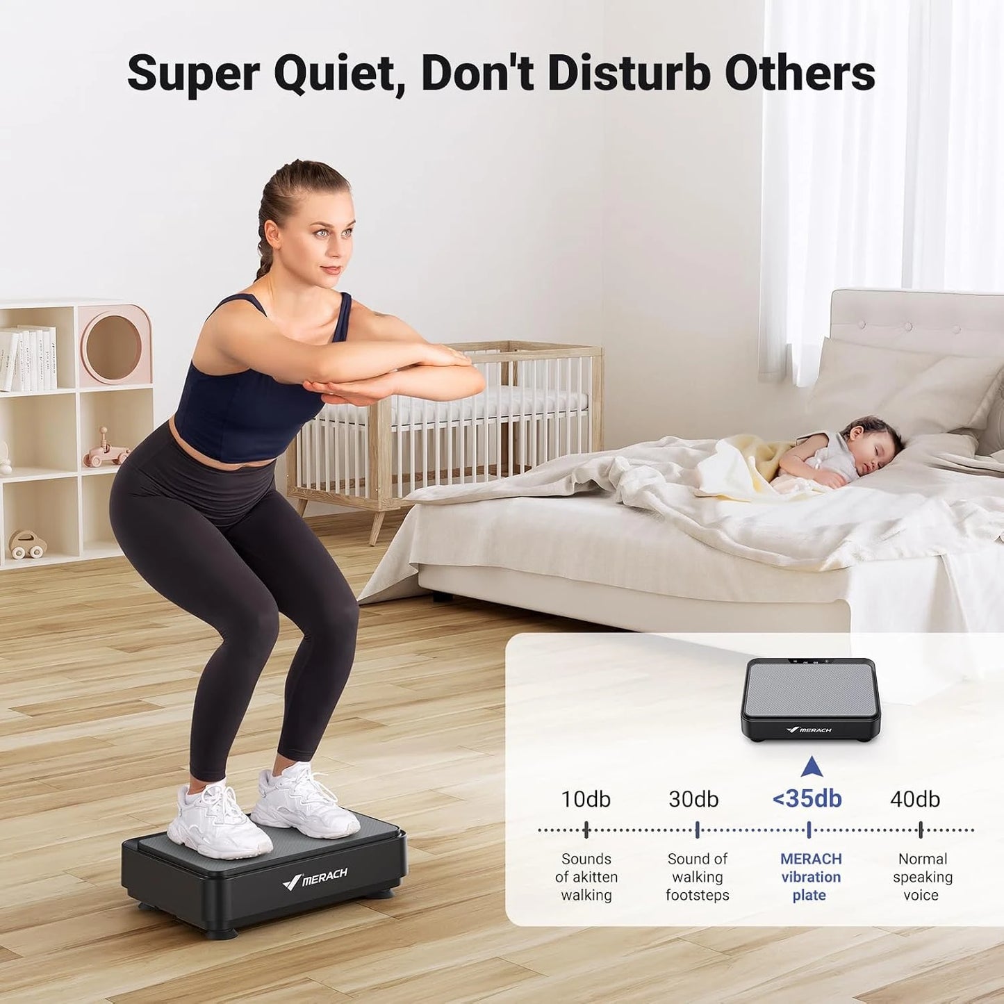 Merach Compact Whole Body Vibration Plate With Led Display Fitness