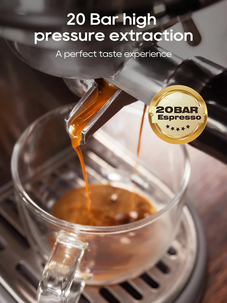 HiBREW 20Bar Semi Automatic Espresso Coffee Machine Adjustable Temperature