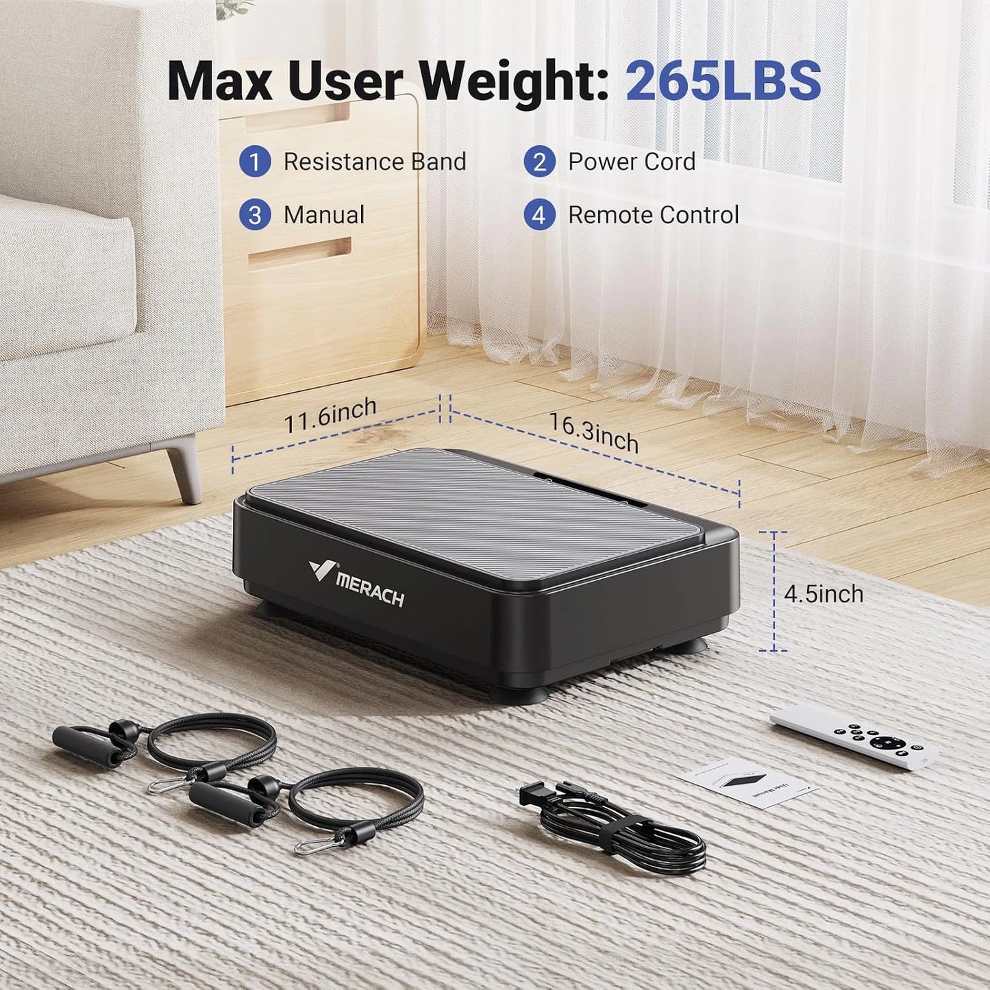 Merach Compact Whole Body Vibration Plate With Led Display Fitness