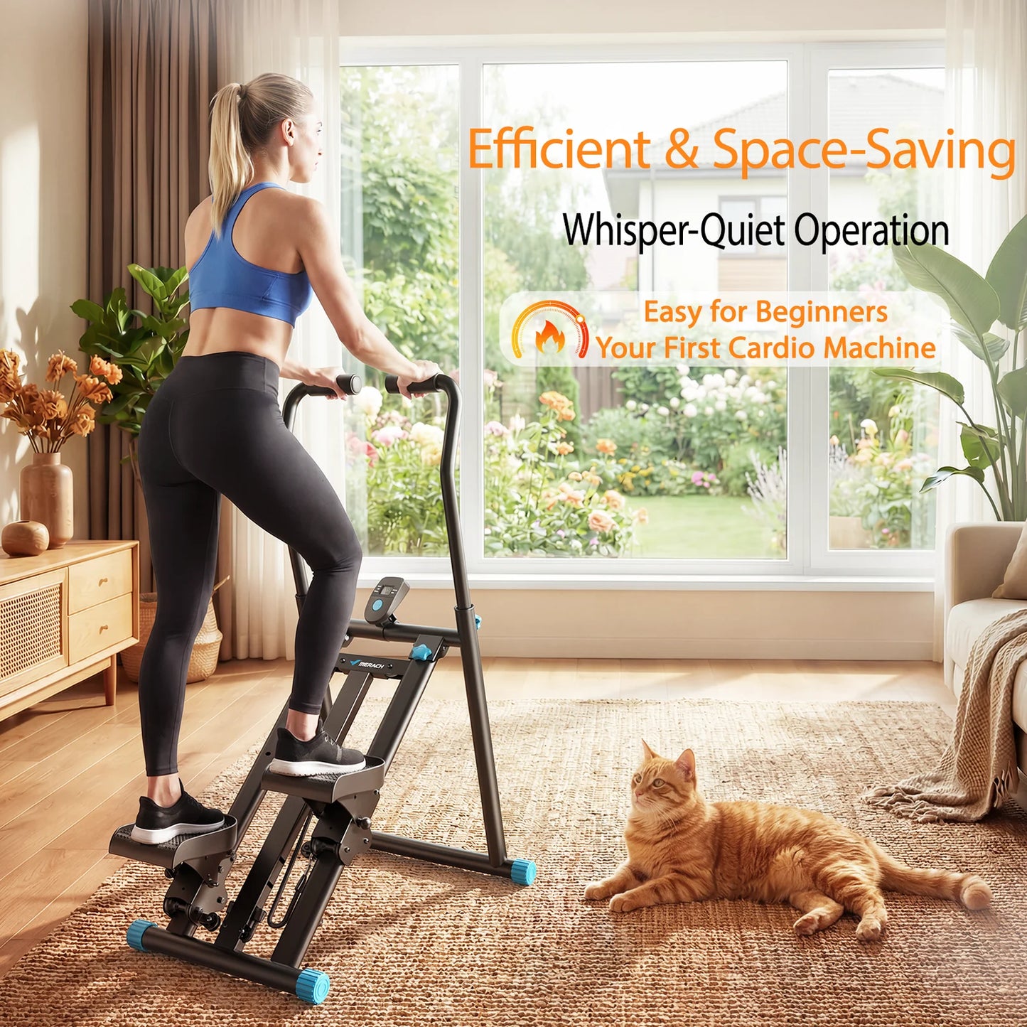 Merach Adjustable Stair Stepper Foldable Full Body Exercise Machine