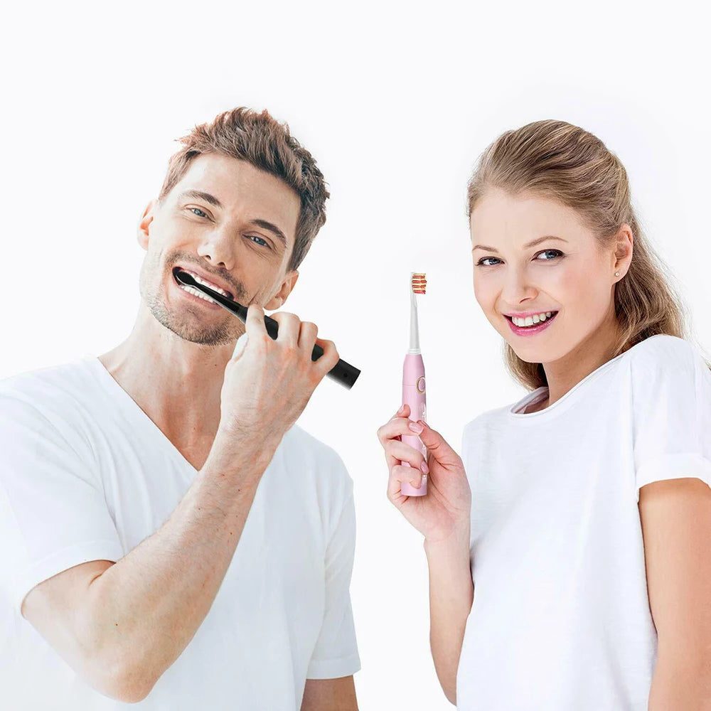 Fairywill Electric Sonic Toothbrush Waterproof Rechargeable 8 Replacement Heads