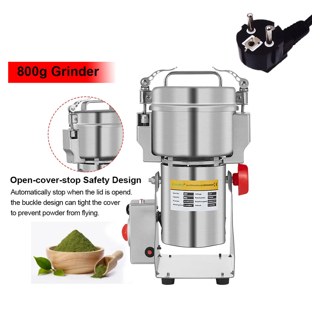BioloMix Stainless Steel Dry Food Coffee Spice Grain Herbs Grinder