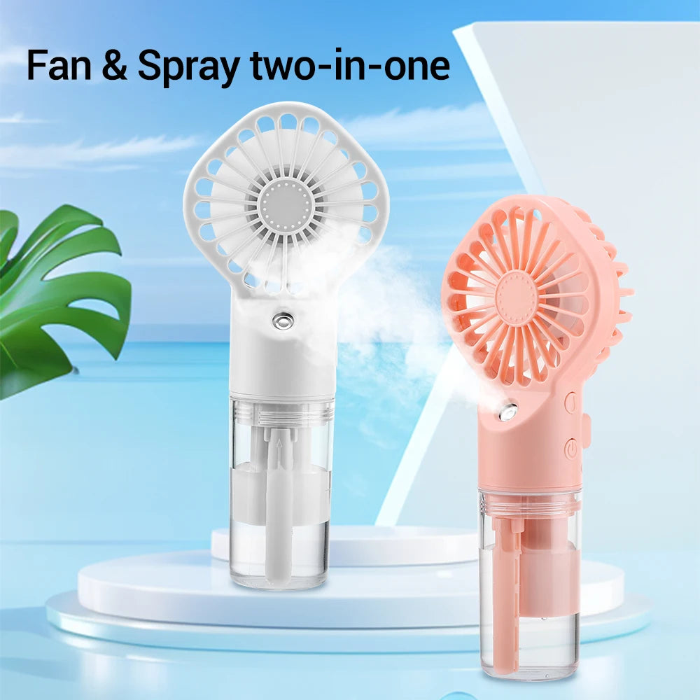 Portable Water Mist Humidifier Fan USB Mini 4 Speeds