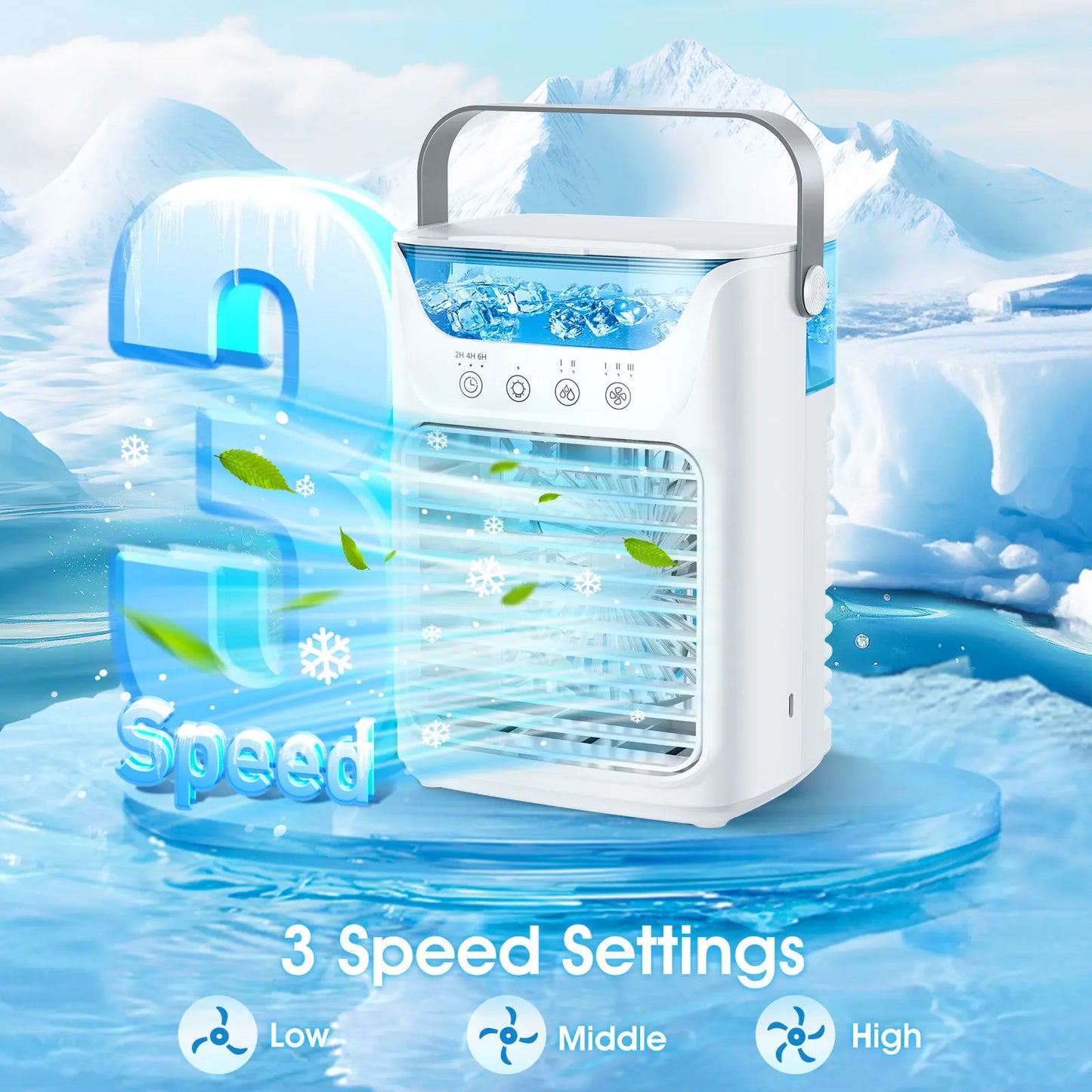 AFDEAL Portable Desktop Humidifier Fan Cooling Water Tank For Bedroom