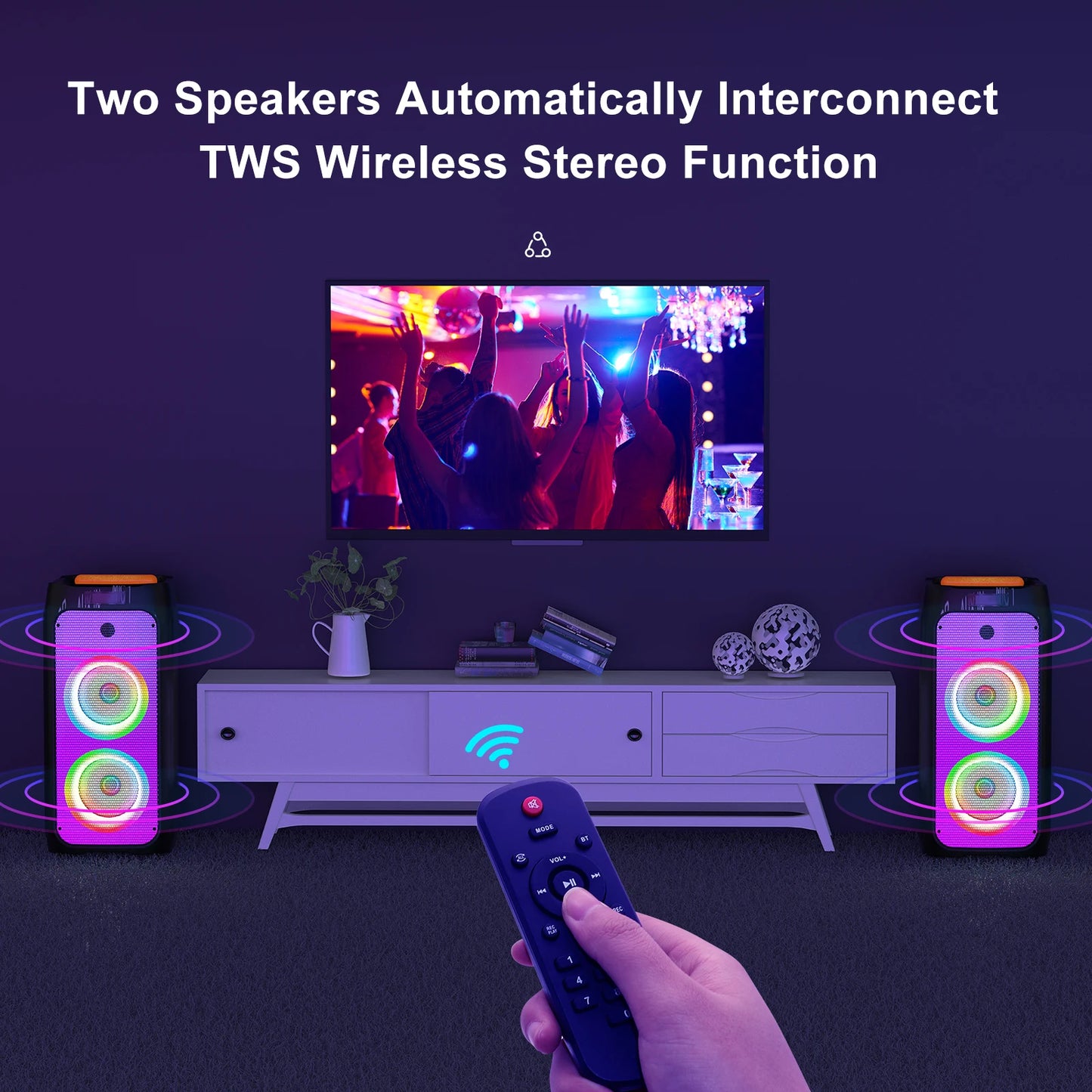 FanFun Portable Bluetooth Karaoke Machine Wireless Microphones For Home Party