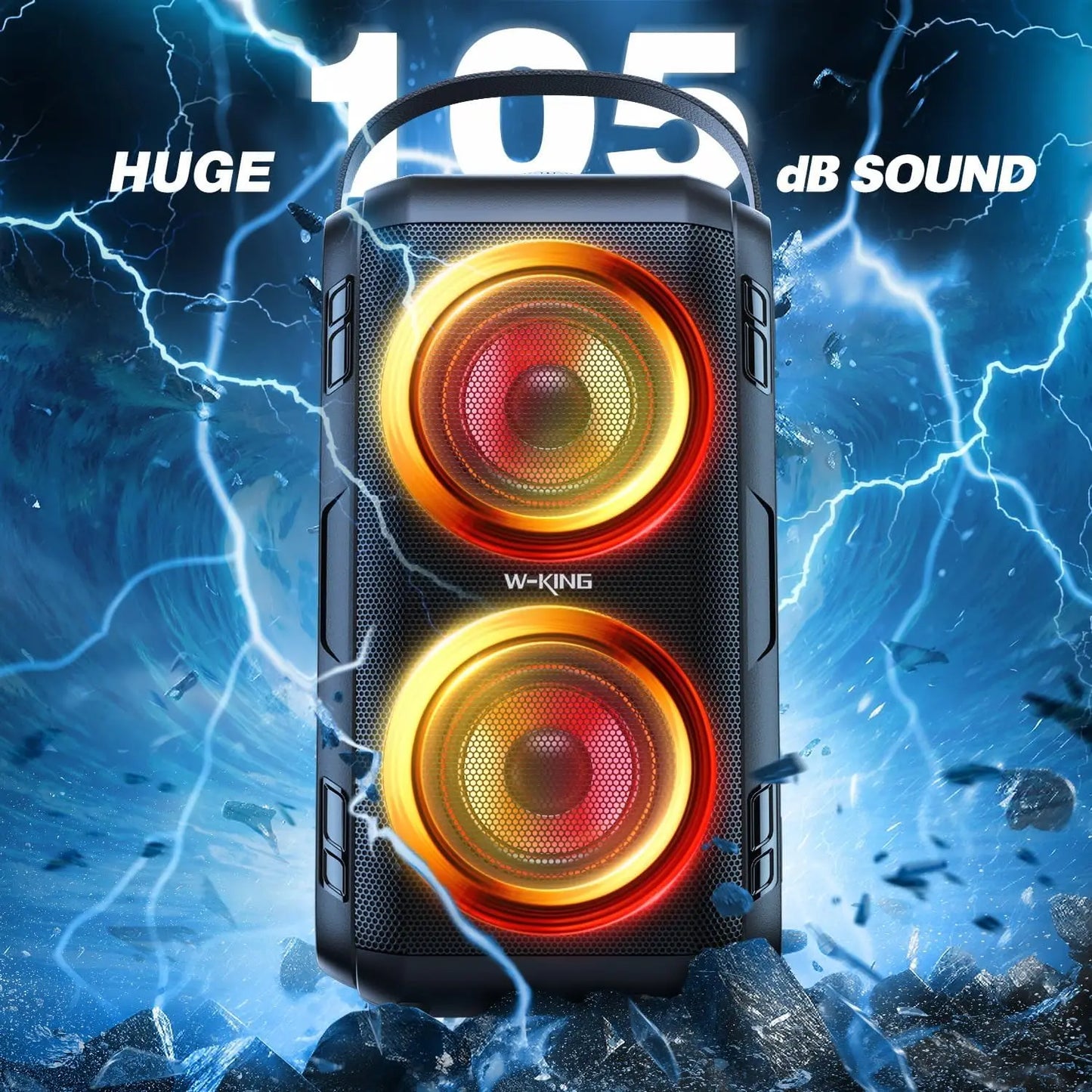 W-King 80W RMS Bluetooth Portable Party Rechargeable Speaker