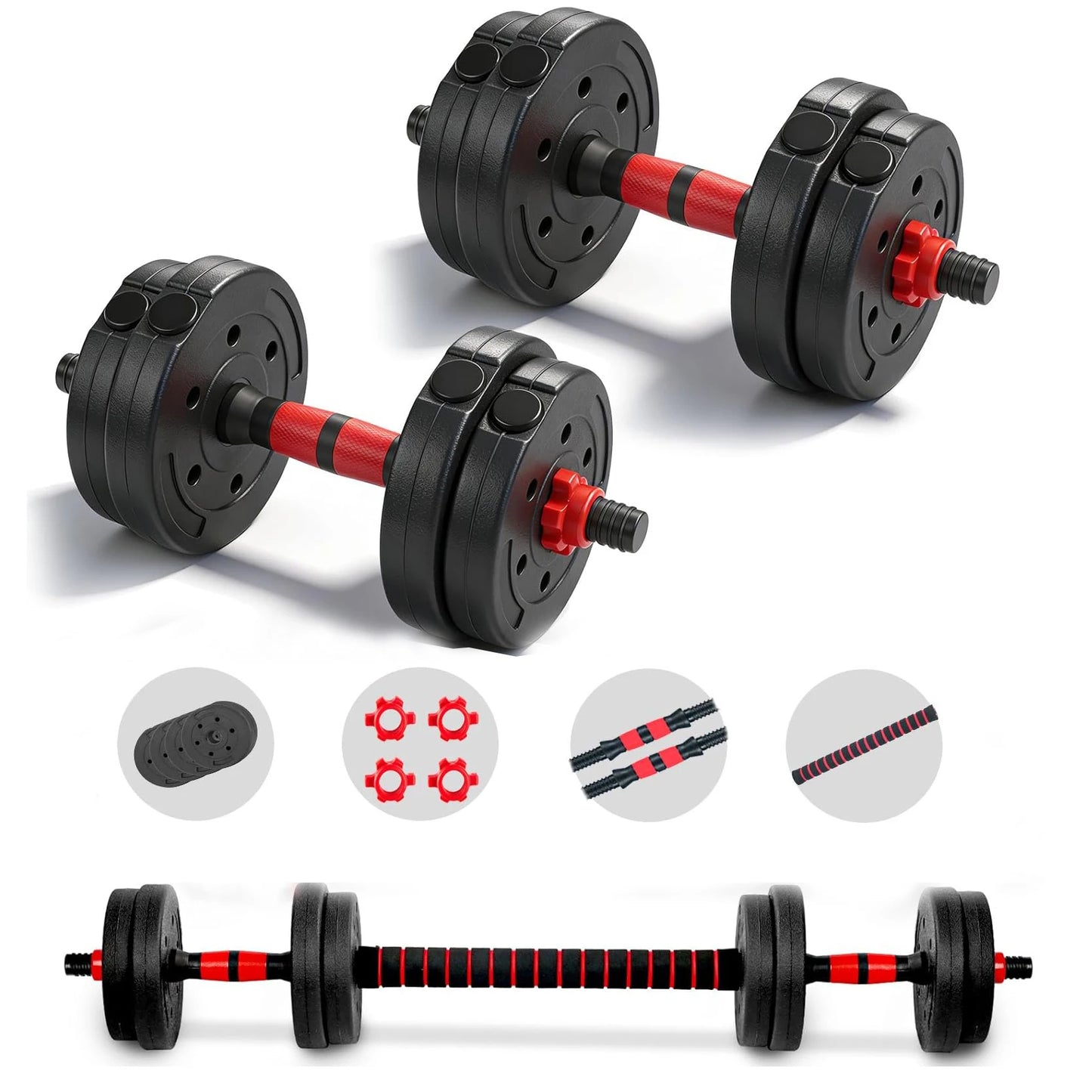 Adjustable Dumbbell And Barbell Set For Home Fitness Exercises With Weight