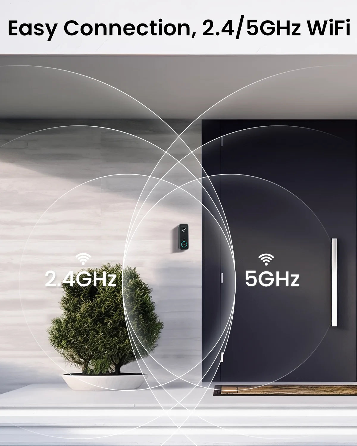 Dekco 5MP WiFi Video Doorbell Outdoor Camera PIR Motion Audio