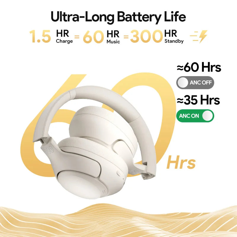 QCY H3 Over-Ear Wireless Headphones With 60H Battery And ANC
