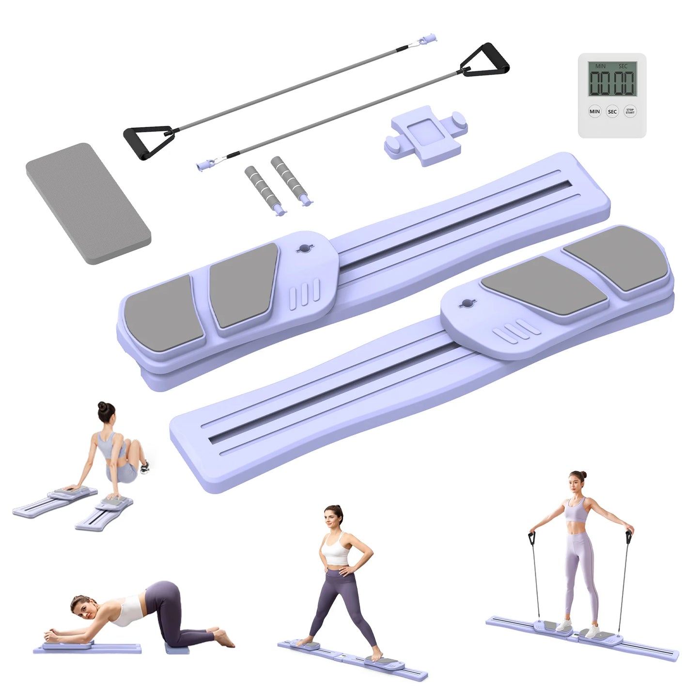 Upgraded 7 In 1 Portable Pilates Reformer Set By Wsuel