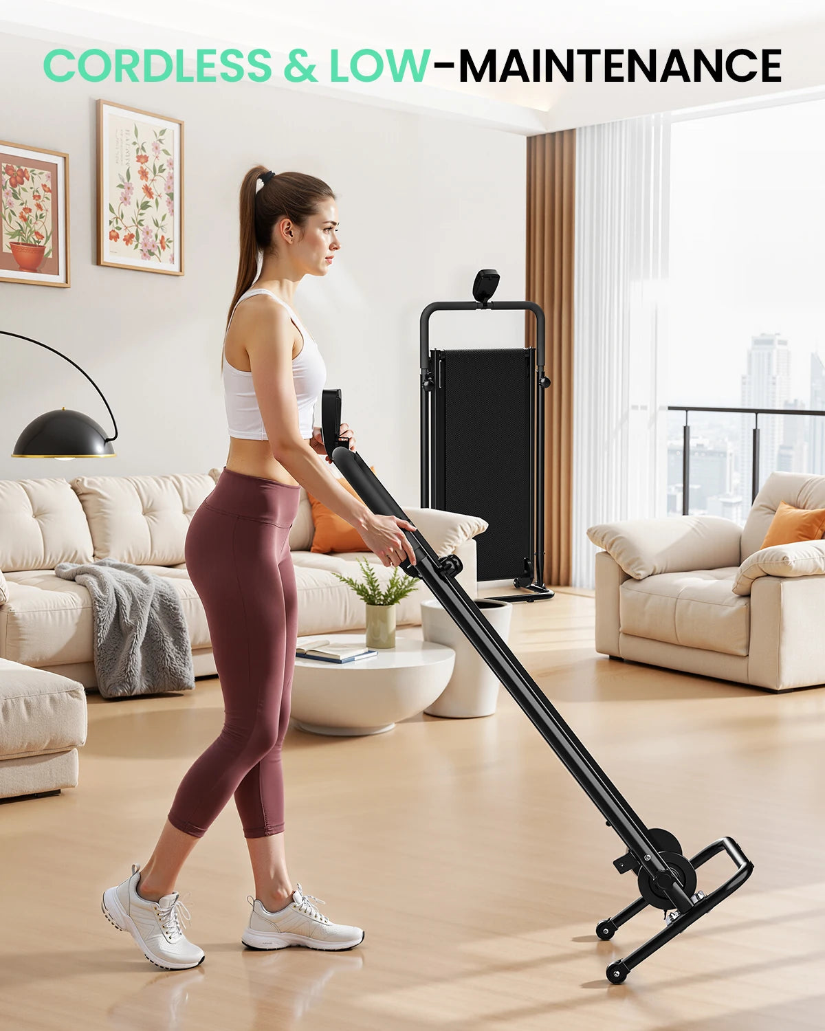 Akluer Non Electric Treadmill Motorless Foldable LCD Monitor Adjustable Incline