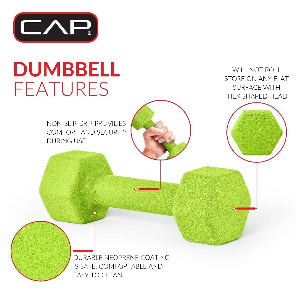 Pair Of Neoprene Dumbbells For Home Gym Strength Training