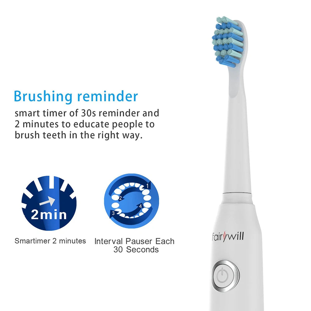 Fairywill Electric Sonic Toothbrush FW507 Rechargeable Waterproof For Adults