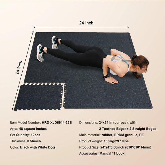 SucceBuy EVA Foam Interlocking Floor Mats For Home Gym Workout
