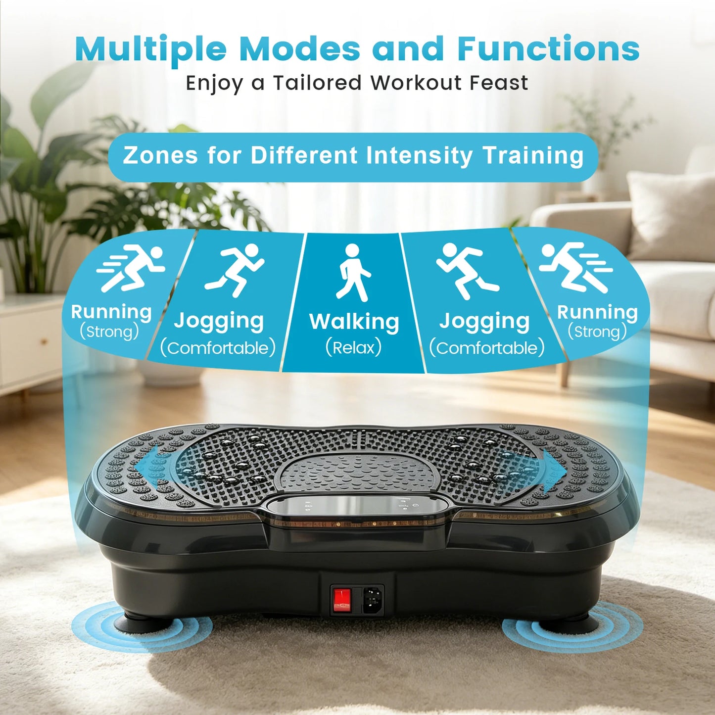 Smart Vibration Plate Exercise Machine Deep Muscle Full Body Fitness Platform