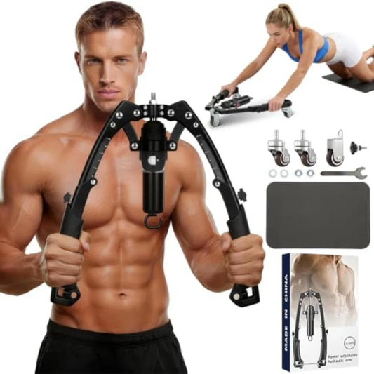 Adjustable Hydraulic Twister Arm Trainer Chest Workout With Ab Roller