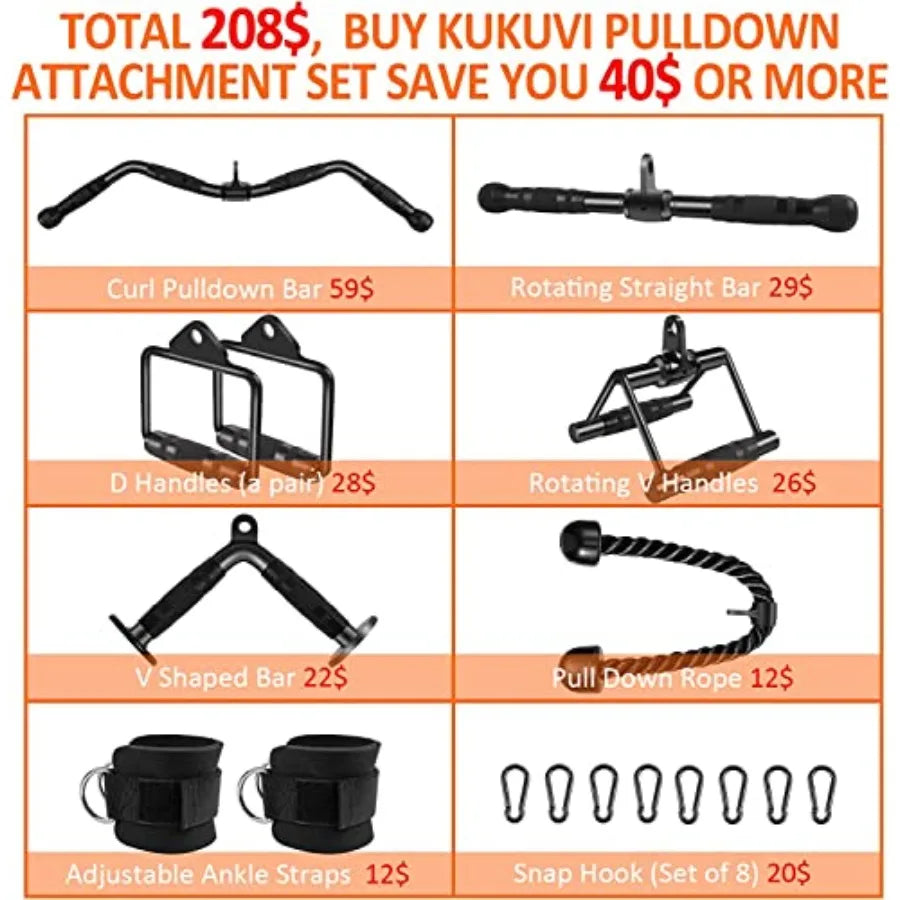 Lat Pulldown Bar Attachment For Home Gym Cable Machines