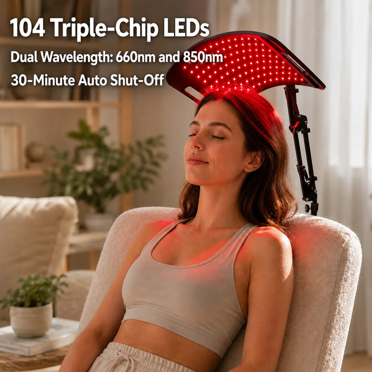 Red Light Therapy Panel With Timer And Adjustable Stand