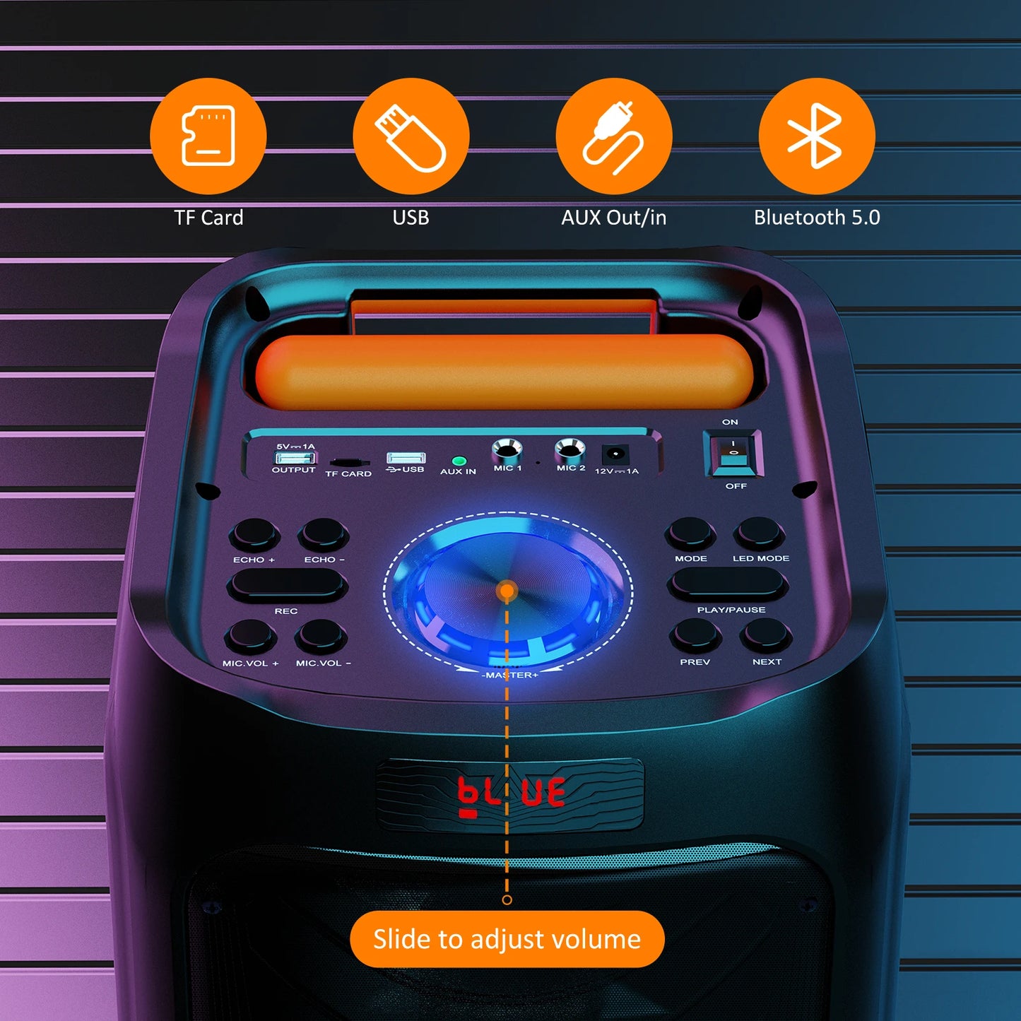 FanFun Portable Bluetooth Karaoke Machine Wireless Microphones For Home Party