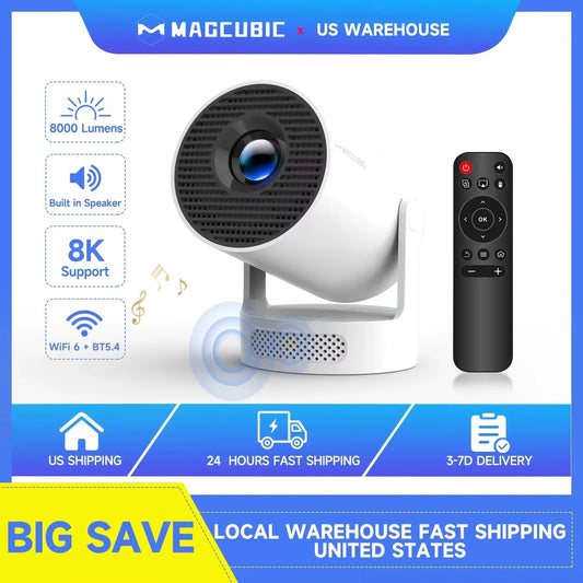 Magcubic HY300 Pro Projector Android 14 8000 Lumens WiFi Bluetooth