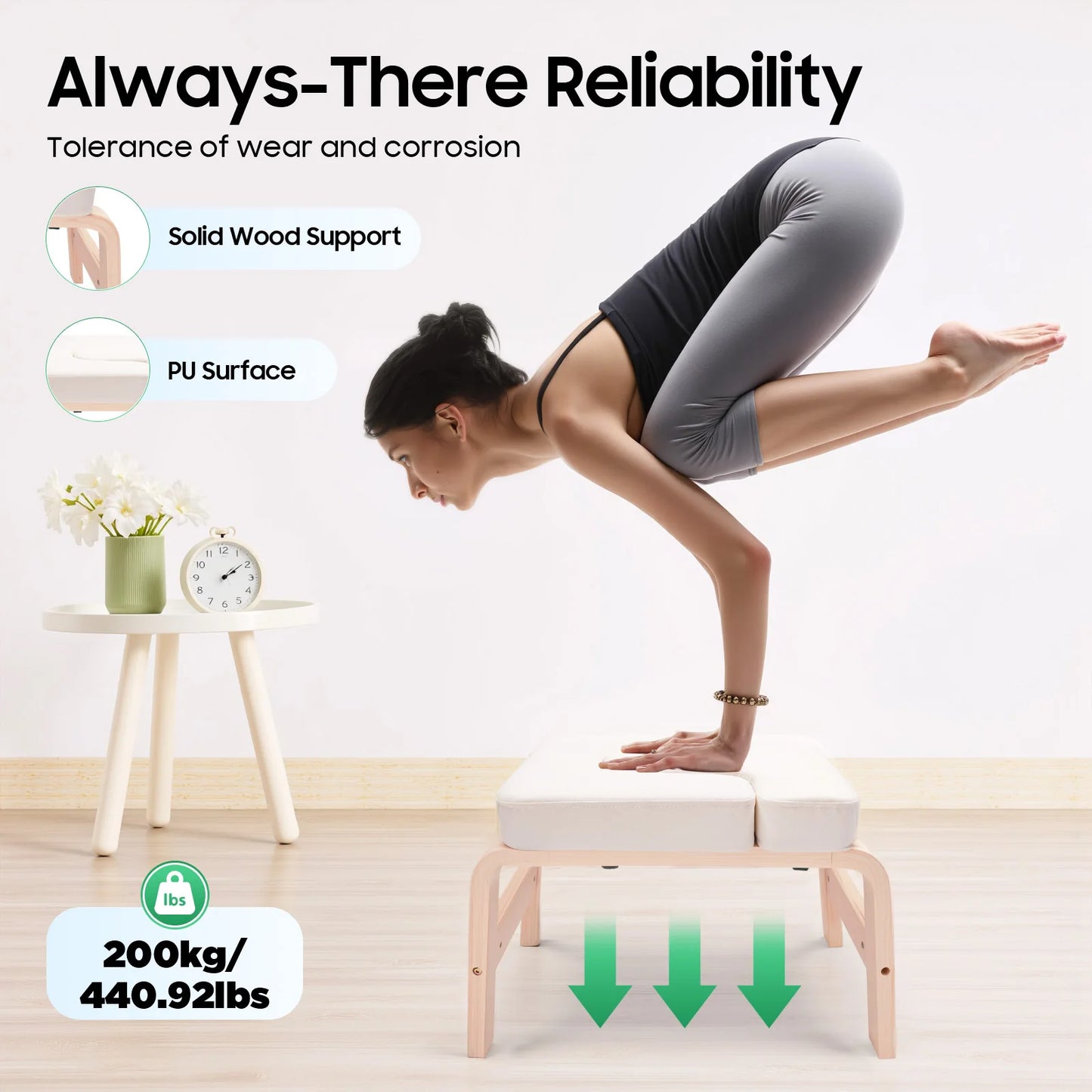 Yoga Headstand Bench Inversion Stool With Detachable Support Block
