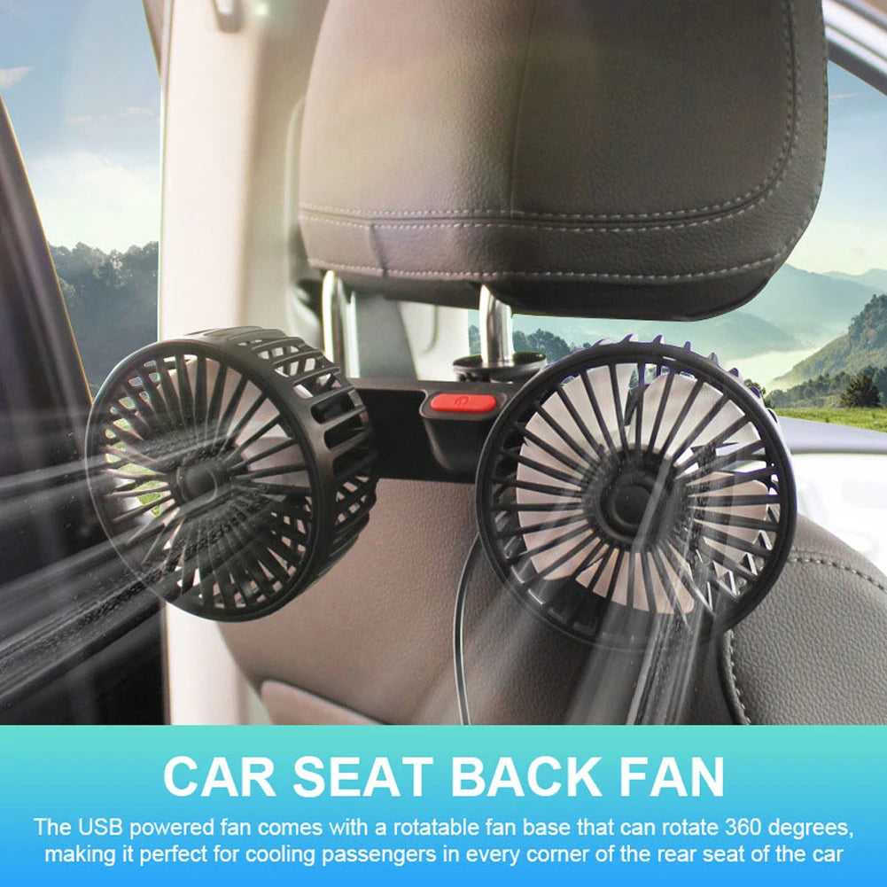 Shunmaii 12V Car Seat Back Cooling Fan USB Ventilation Mount