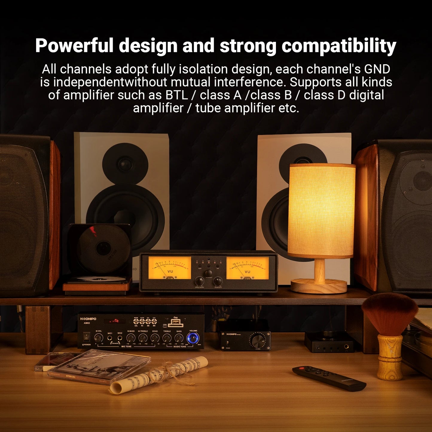 Neohipo ET30 Amplifier Speaker Selector With VU Meter Display Panel
