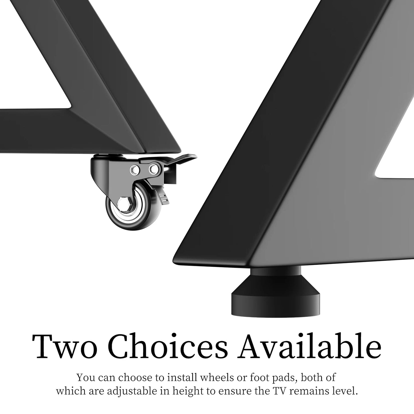 Unho Adjustable Height Rolling Floor Stand Professional Grade TV Bracket