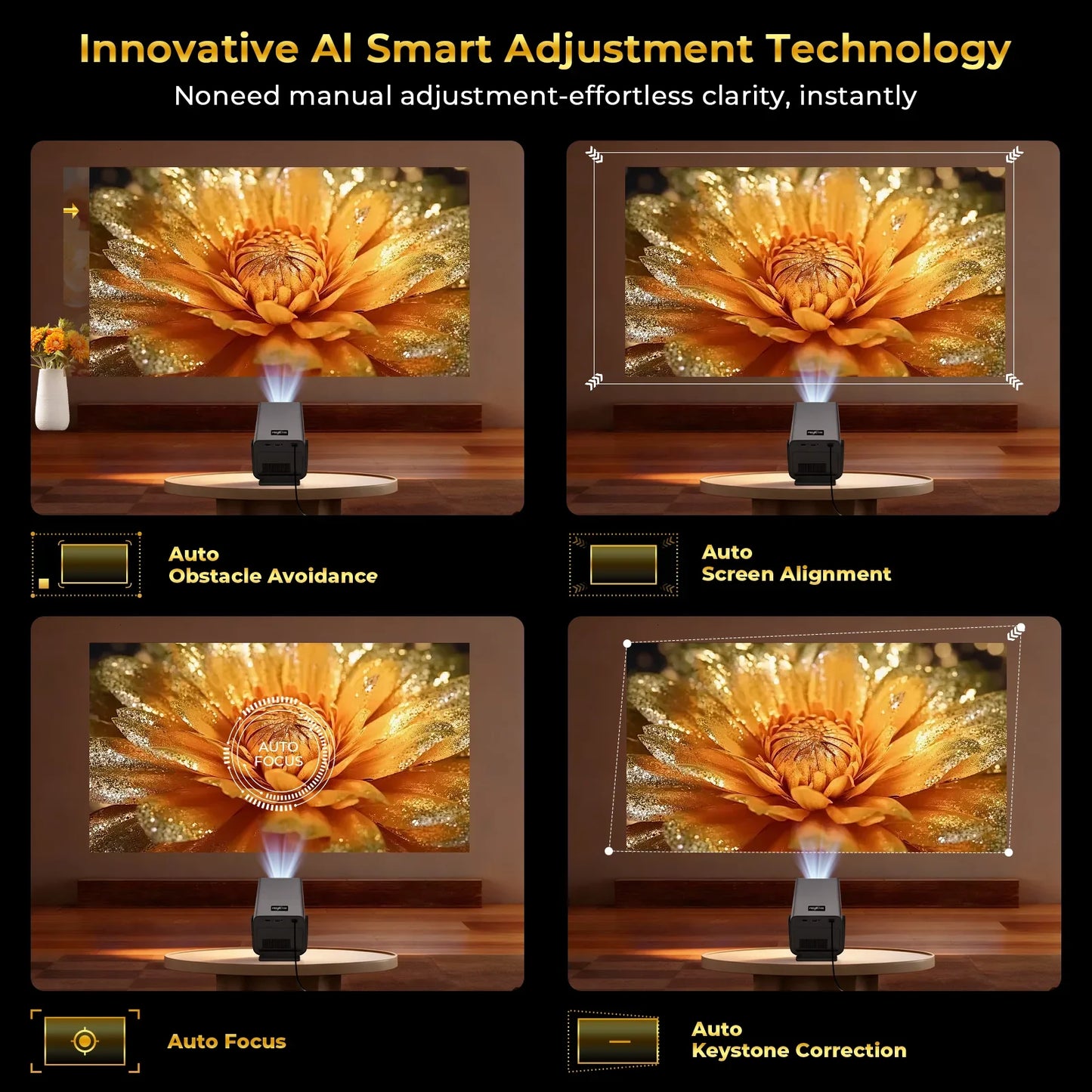 LynCast Android 14 AI Smart Projector With Auto Focus