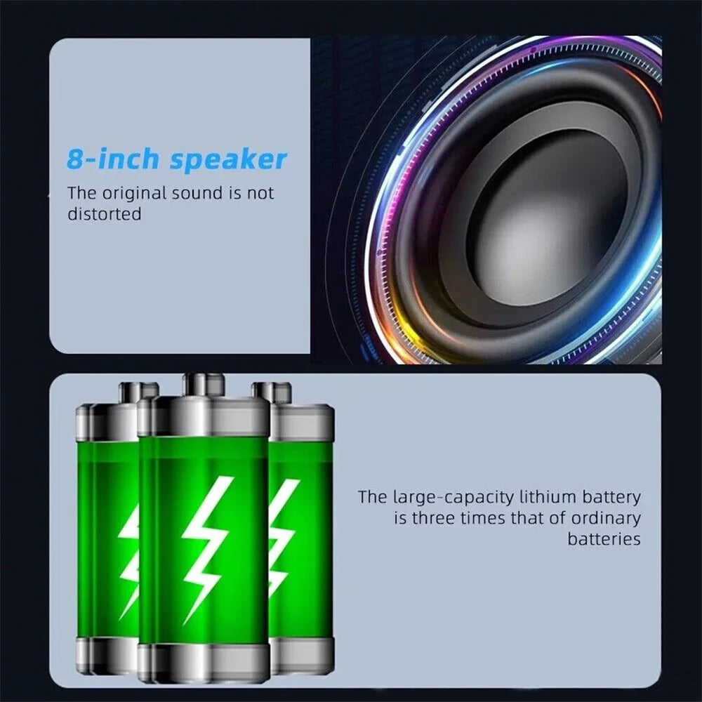 CURUK Portable Bluetooth Party Speaker Subwoofer Stand Rechargeable RGB Lights