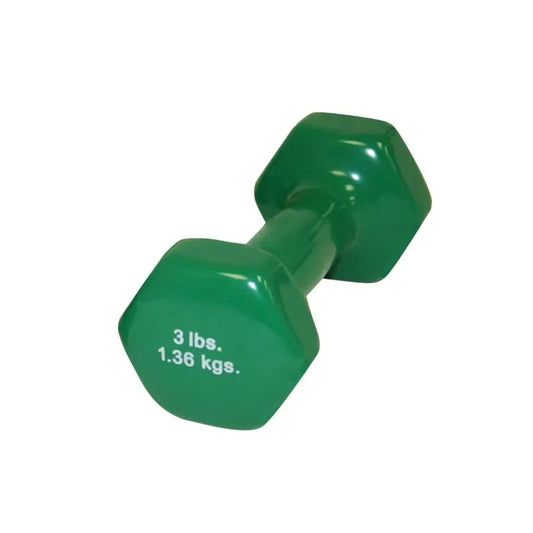 Green Vinyl Coated Cast Iron Dumbbell For Strength Training
