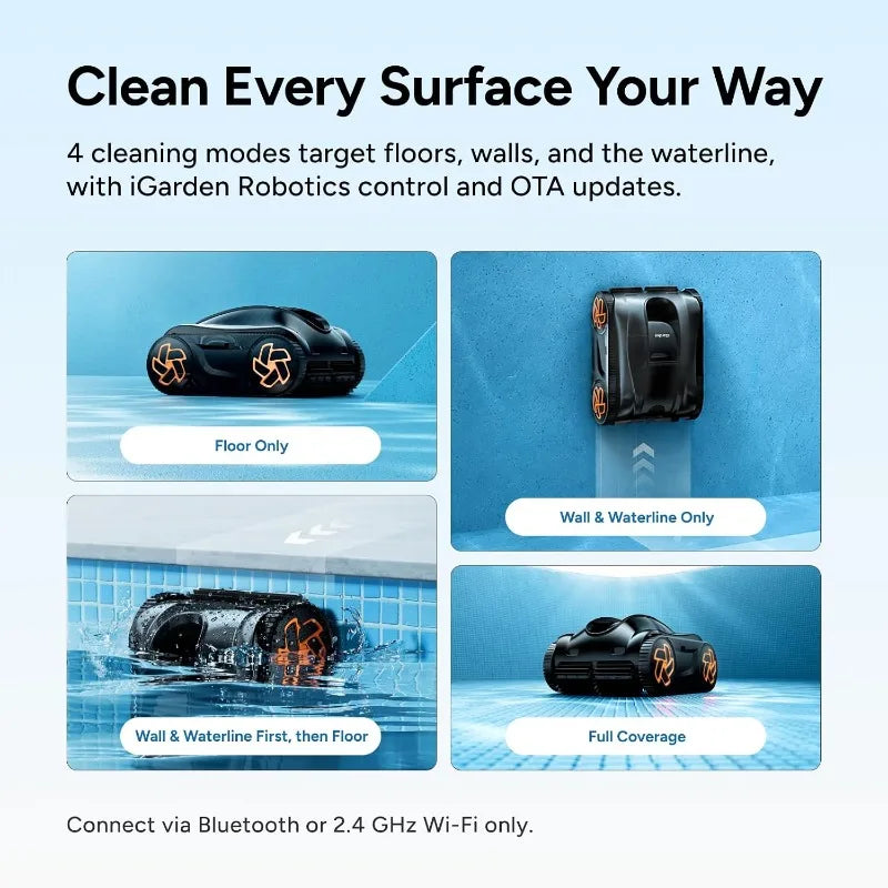 iGarden Cordless AI Pool Robot Cleaner With Smart App