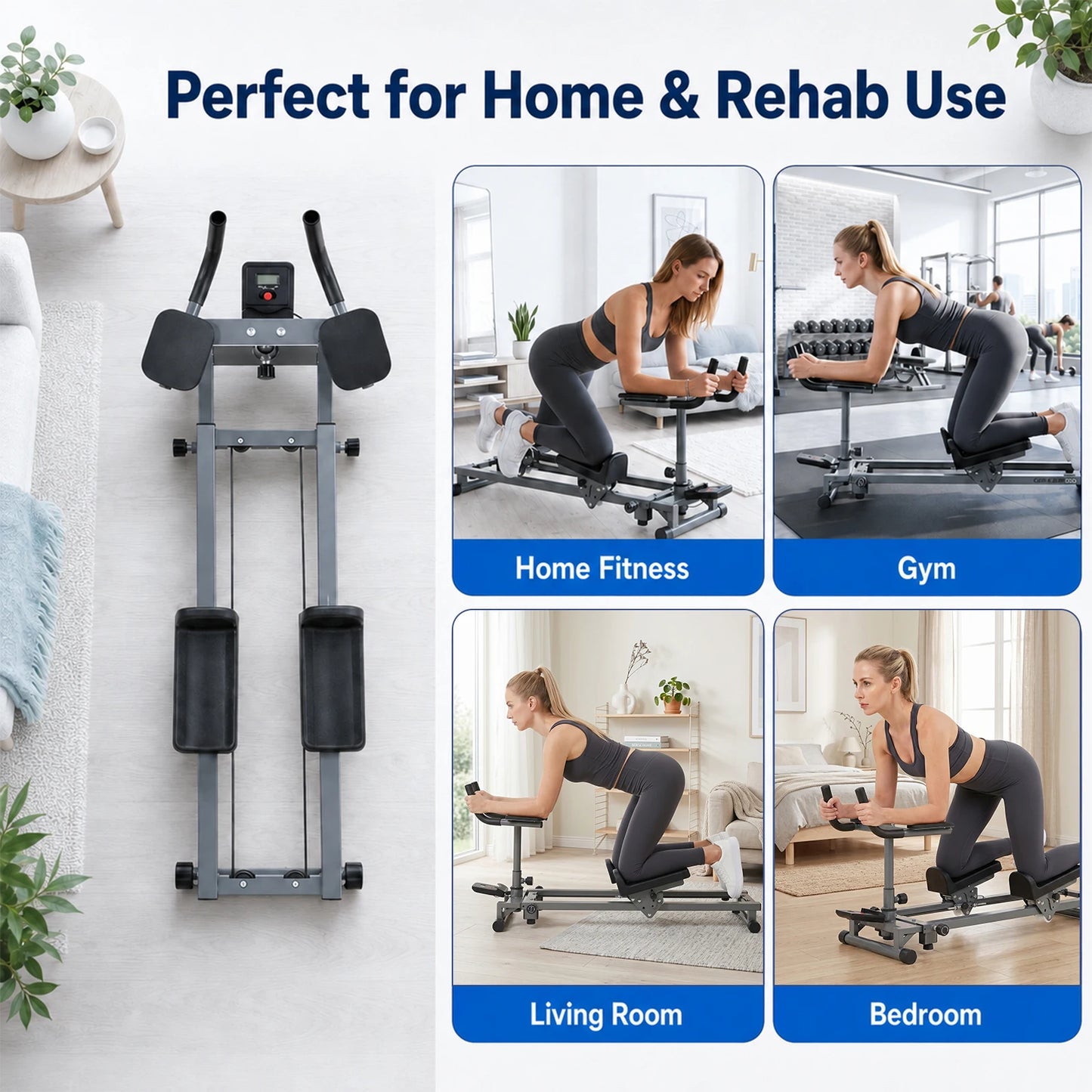 Adjustable Back Stretcher Crawling Machine Counter Home Gym Fitness Training