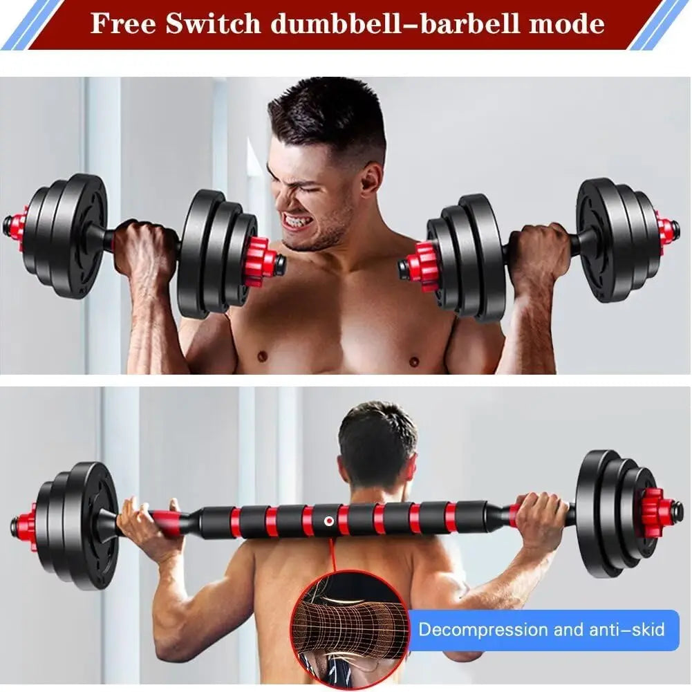 Adjustable Dumbbell And Barbell Set For Home Fitness Exercises With Weight