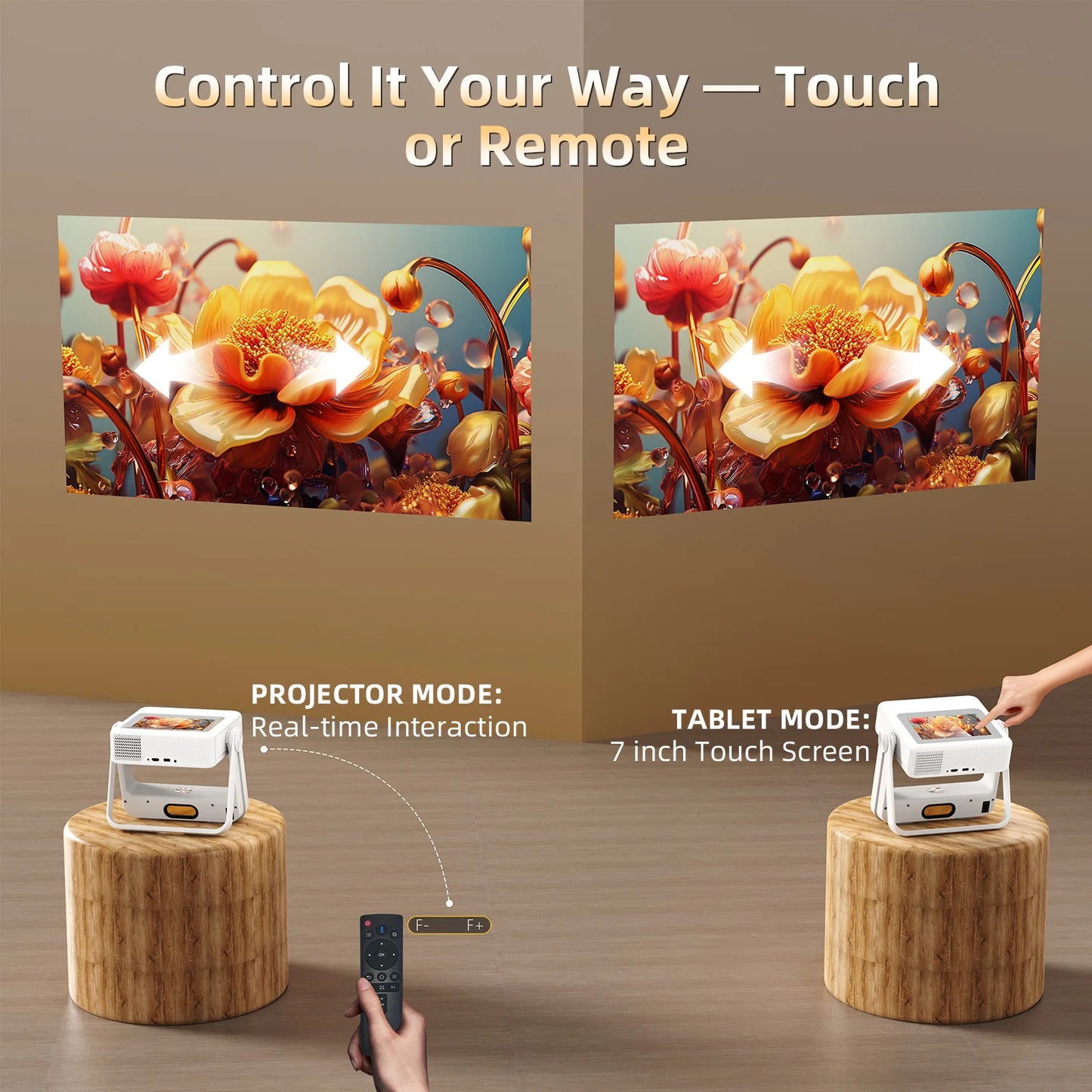 XBJ A5Pro 1080p Projector Auto Focus Wifi Bluetooth Portable Cinema