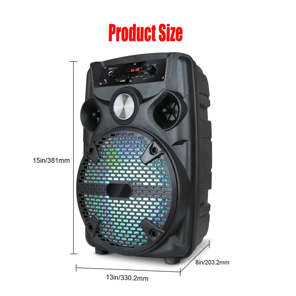 CURUK Portable Bluetooth Party Speaker Subwoofer Stand Rechargeable RGB Lights